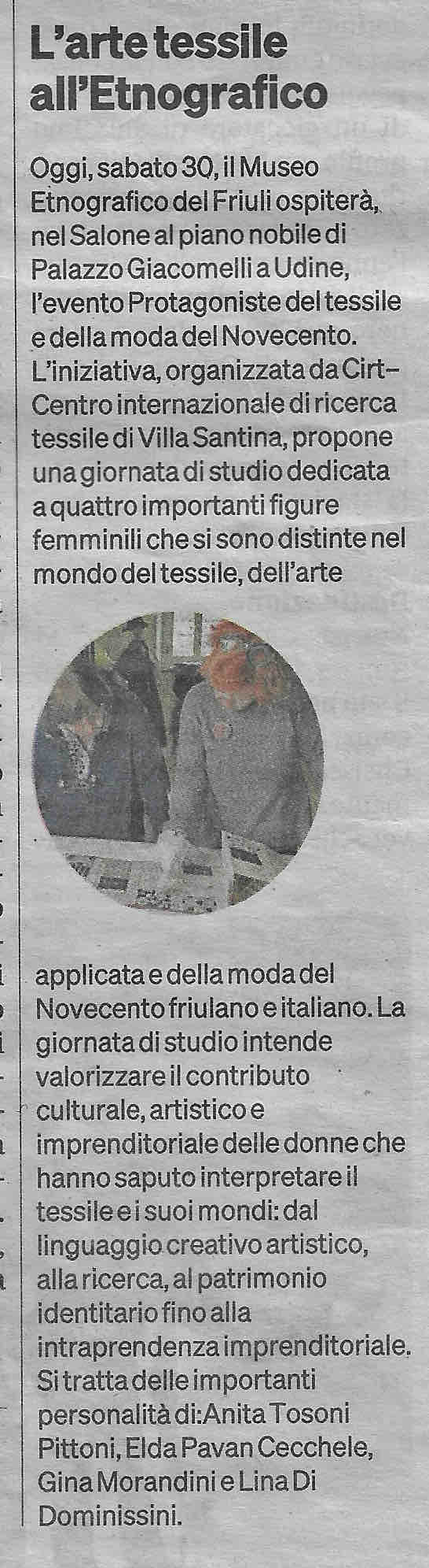 Articolo del Messaggero Veneto